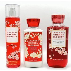 Bath & Body Works Japanese Cherry‎ Blossom 3PC Full Size NEW